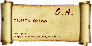 Oláh Amina névjegykártya