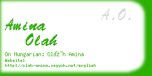 amina olah business card